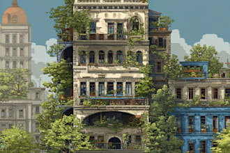 illustrate cityscape, architecture, landscape for you