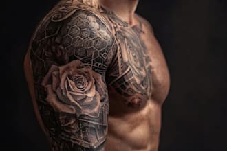 professionally design your sleeve tattoo , chest tattoo