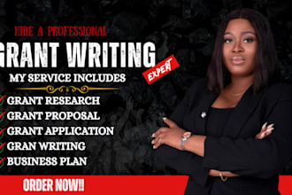 write grant writing proposal, business plan for start up as grant writer