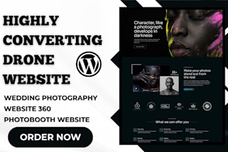 design unique drone website wedding  photography website 360 photobooth website