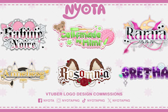 design cute anime logo for vtuber, twitch, youtube streamer