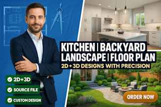 design kitchen plan, backyard layout, exterior designs, landscape and floor plan