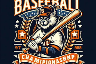design high quality baseball champion vintage logo with t shirt design