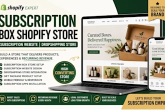 build subscription box shopify store and subscription ecommerce website