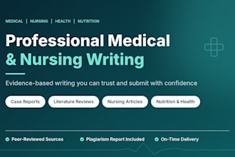 write case reports and evidence based medical, nursing, and health articles