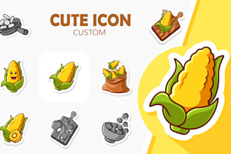 design custom cute icon vector
