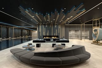 design 3d hospitality interiors for luxury hotel, lobby resort with 3d rendering