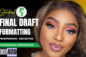 professionally format your screenplay in final draft, celtx and squibler