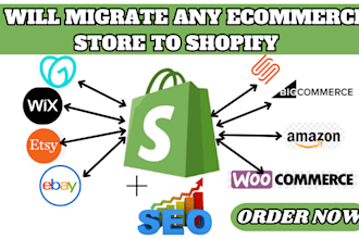migrate copy clone square godaddy bigcartel squarespace wix website to shopify