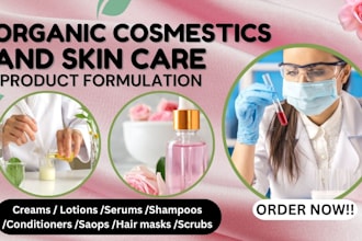 formulate custom skincare, haircare, and cosmetic products