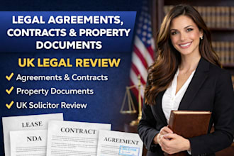 draft legal agreements, contracts, property document and provide UK legal review
