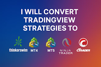 convert tradingview strategies to thinkorswim, mt4, mt5, ninjatrader, ctrader