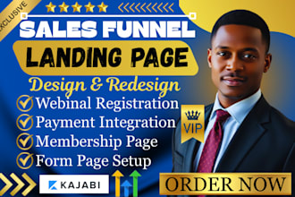 do kajabi webinar registration landing page gohighlevel membership sales funnel