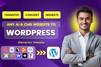 convert clone hostinger ai, replit, figma, durable, lovable, or wix to wordpress