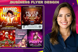 do costmetic flyer,church flyer,christmas flyer,dj flyer and musician flyer