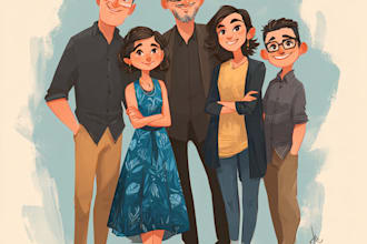 draw family portrait art , portrait art