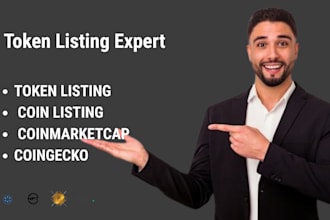 do token listing, coin listing on coinmarketcap, coingecko  and cex dex