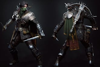 do realistic 3d character models, 3d character animation in blender  or zbrush