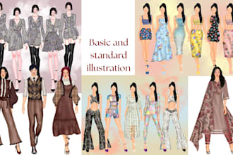 draw fashion illustrations, sketches and design collections