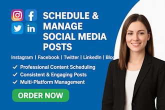schedule post on facebook instagram twitter manage social media content creation