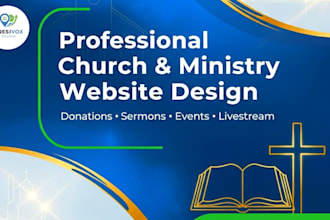 design a professional christian church or ministry website with donation system