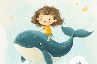 design children story book and children book cover