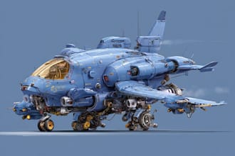 create spaceship concept art for you