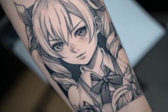 make custom anime manga tattoo design