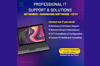 install, configure and maintain computers, networks and cctv
