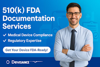 prepare and assist with fda 510k documentation for medical devices