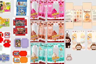 design custom packaging product labels for food snacks drinks toys cosmetics