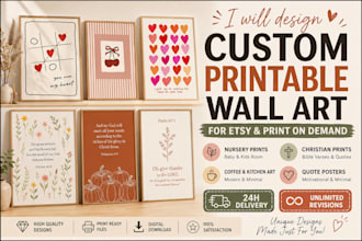 design custom wall art prints, quote posters and home decor