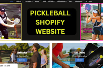 design pickleball shopify store tennis dropshipping paddle sport website