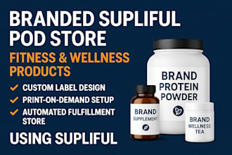 design shopify pod supplement store using supliful and wellness branding
