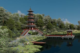 pagoda by the lake