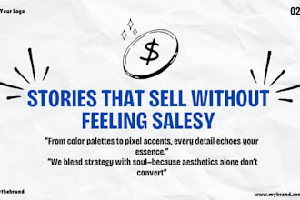 design 5 slide instagram carousel with brand story and SEO