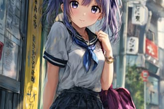 draw anime character illustration