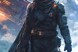 sci fi character illustration or sci fi character