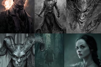 draw horror and dark fantasy illustrations