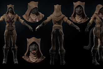design  3d vrc furry,vr character,vrchat avatar,vrml avatar rigging,anthro model