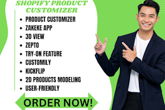 design shopify store products customizer zepto customily zakeke kickflip inkbay