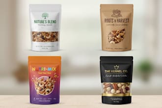 design product labels for food, beverages,  cosmetics, toys, dolls, snacks, box