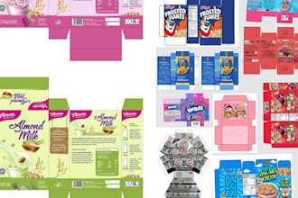 design packaging product labels for food beverages cosmetics toys dolls snacks