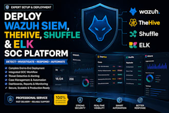 deploy wazuh siem, thehive, shuffle and elk soc platform