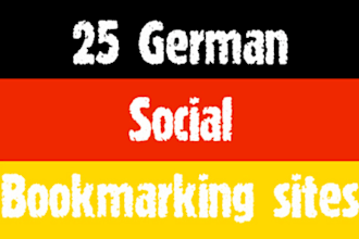 submit manually top 25 GERMAN social bookmarks links like misterwong, linkarena, huip and etc