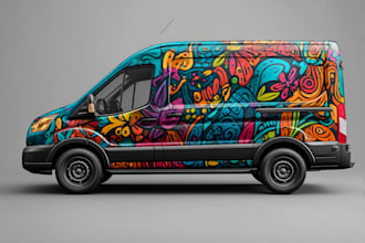 vehicle wrap design, car wrap design, van wrap design