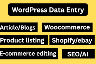 upload content, wordpress data entry, product listing