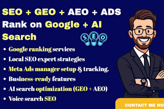 rank boost website with SEO GEO aeo optimization google ads strategy