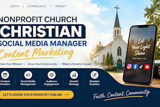 be your nonprofit church christian social media manager content marketing