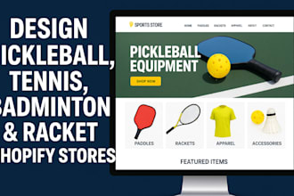 design pickleball shopify store tennis badminton website paddles rocket website